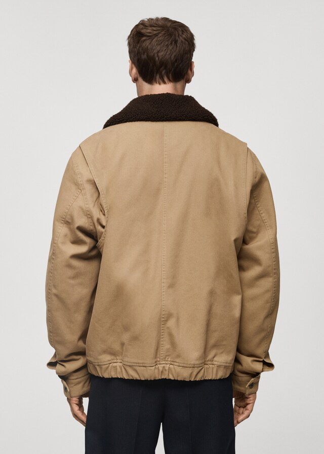 Mango Cazadora Acolchada Cuello Borreguito