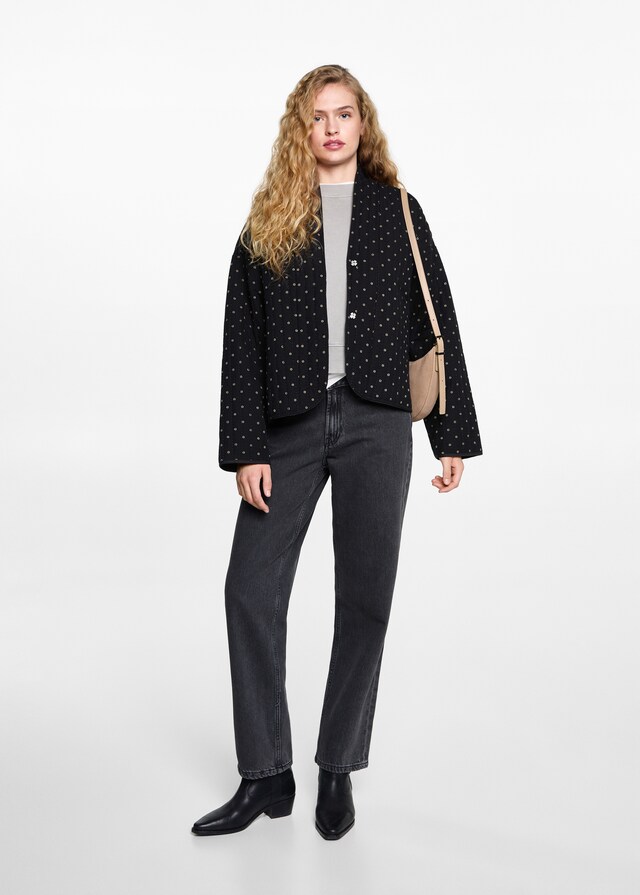 Mango Cazadora Algodón Acolchada