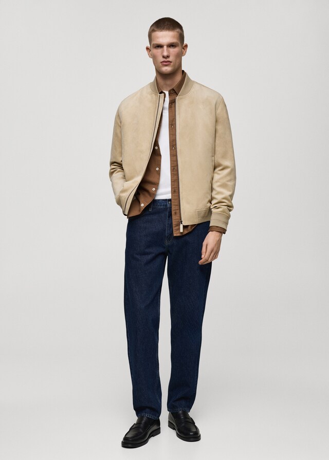 Mango Cazadora Bomber Efecto Ante