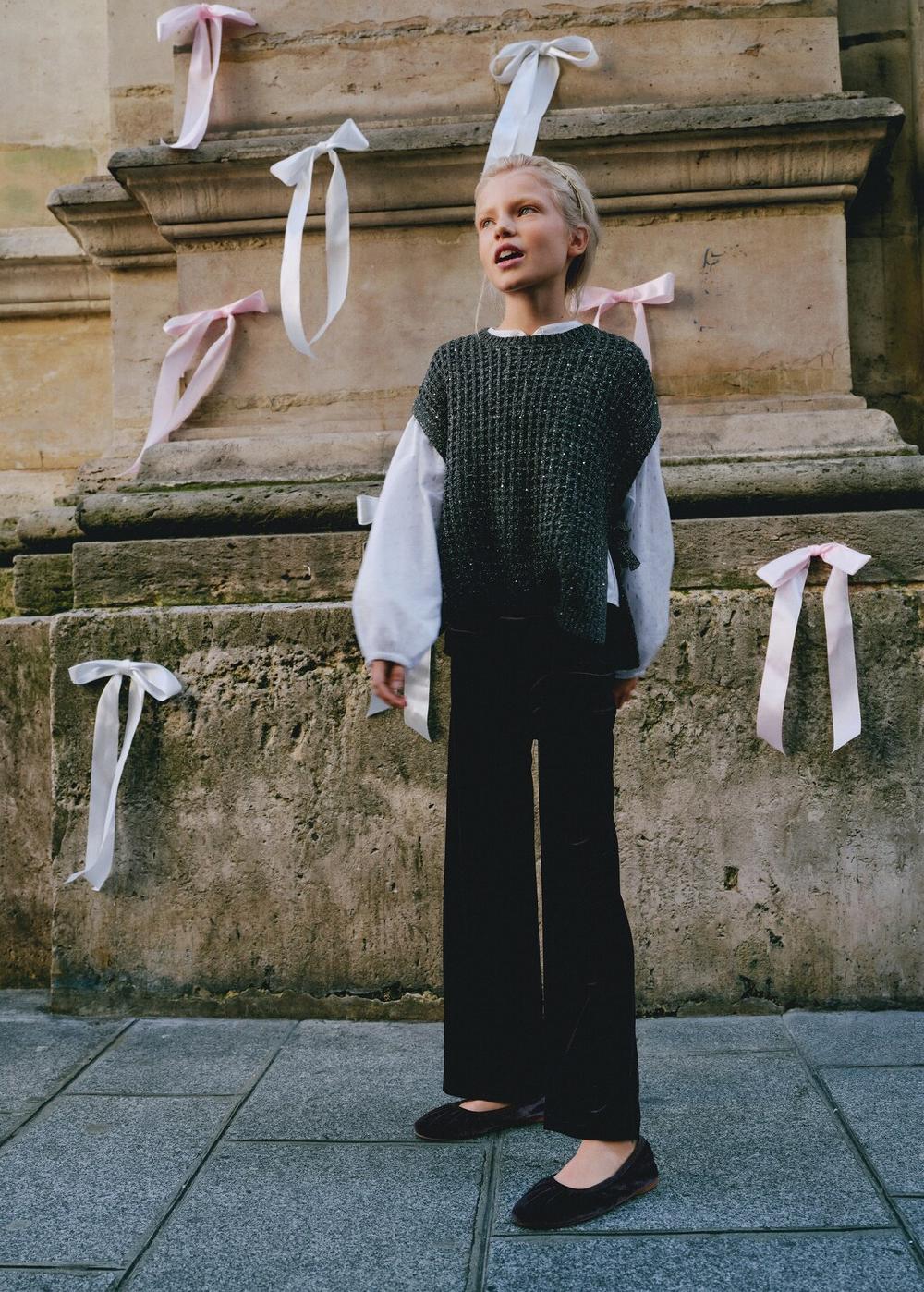 Mango Chaleco punto calado lúrex