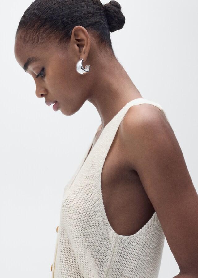 Mango Chaleco Punto Grueso Botones