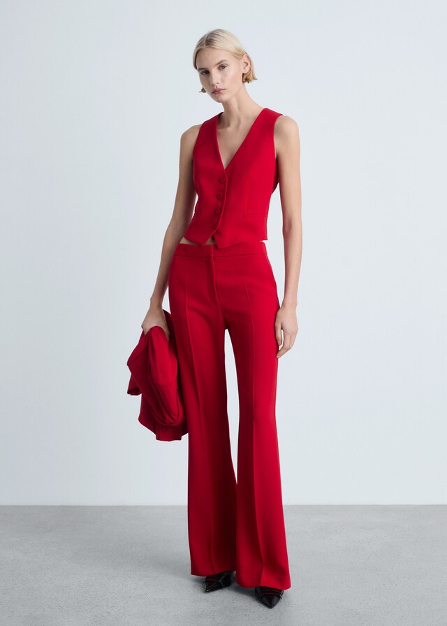 Mango Chaleco Traje Botones