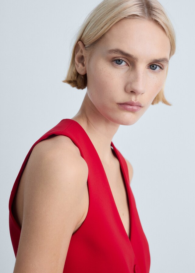 Mango Chaleco Traje Botones