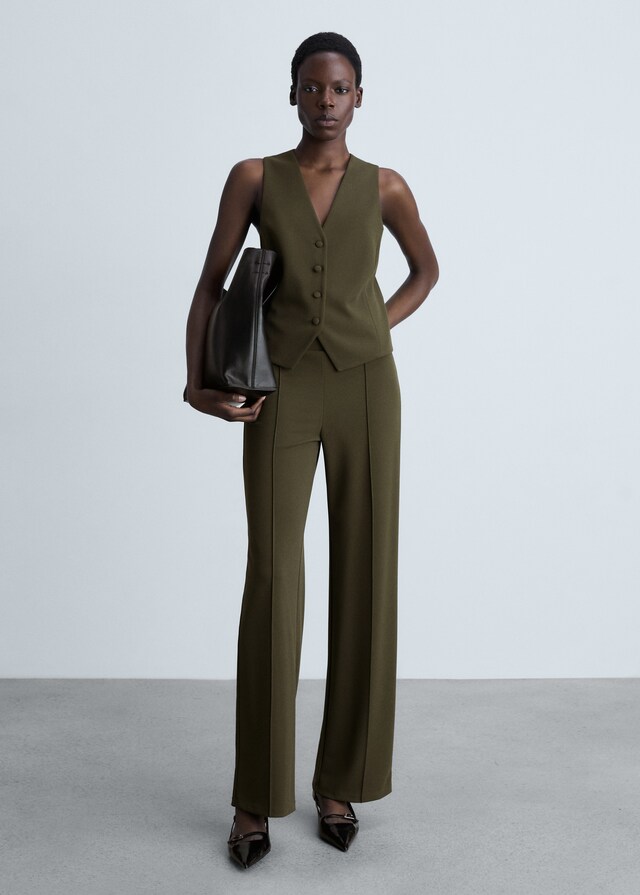 Mango Chaleco Traje Botones