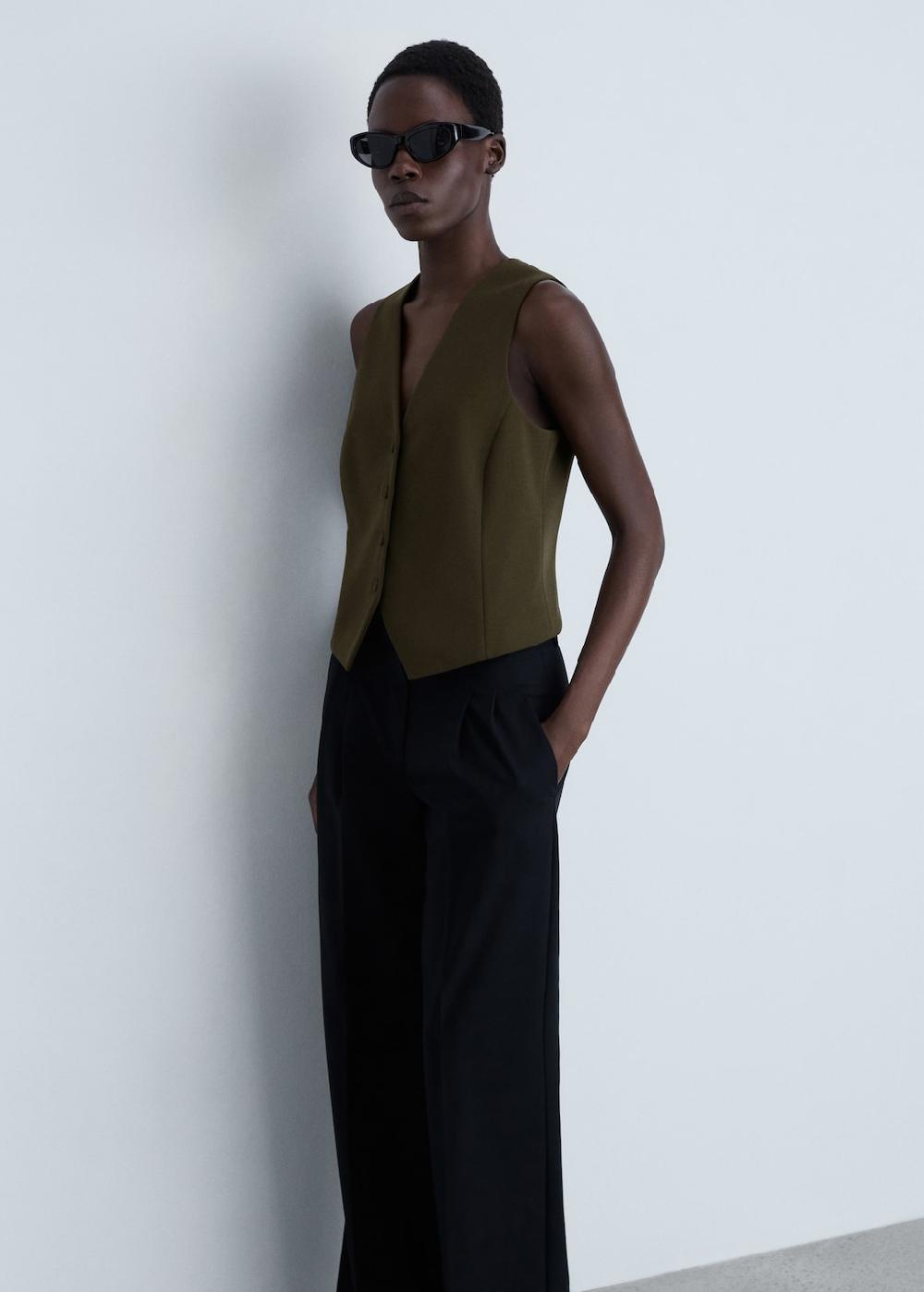 Mango Chaleco traje botones