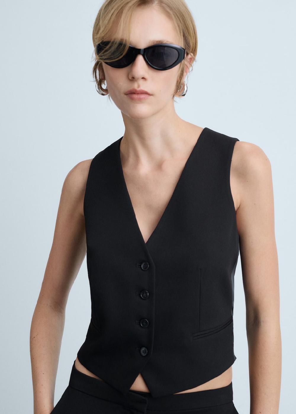 Mango Chaleco traje botones