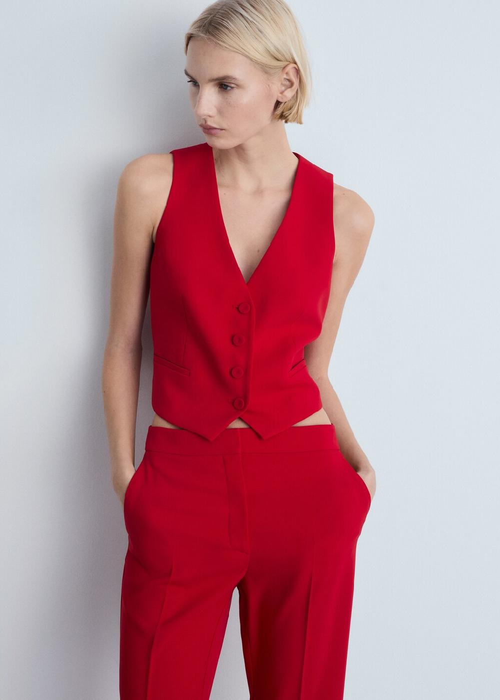 Mango Chaleco traje botones