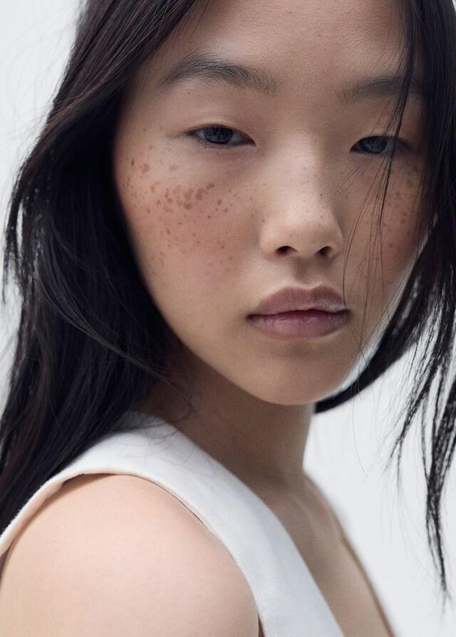 Mango Chaleco Traje Lino