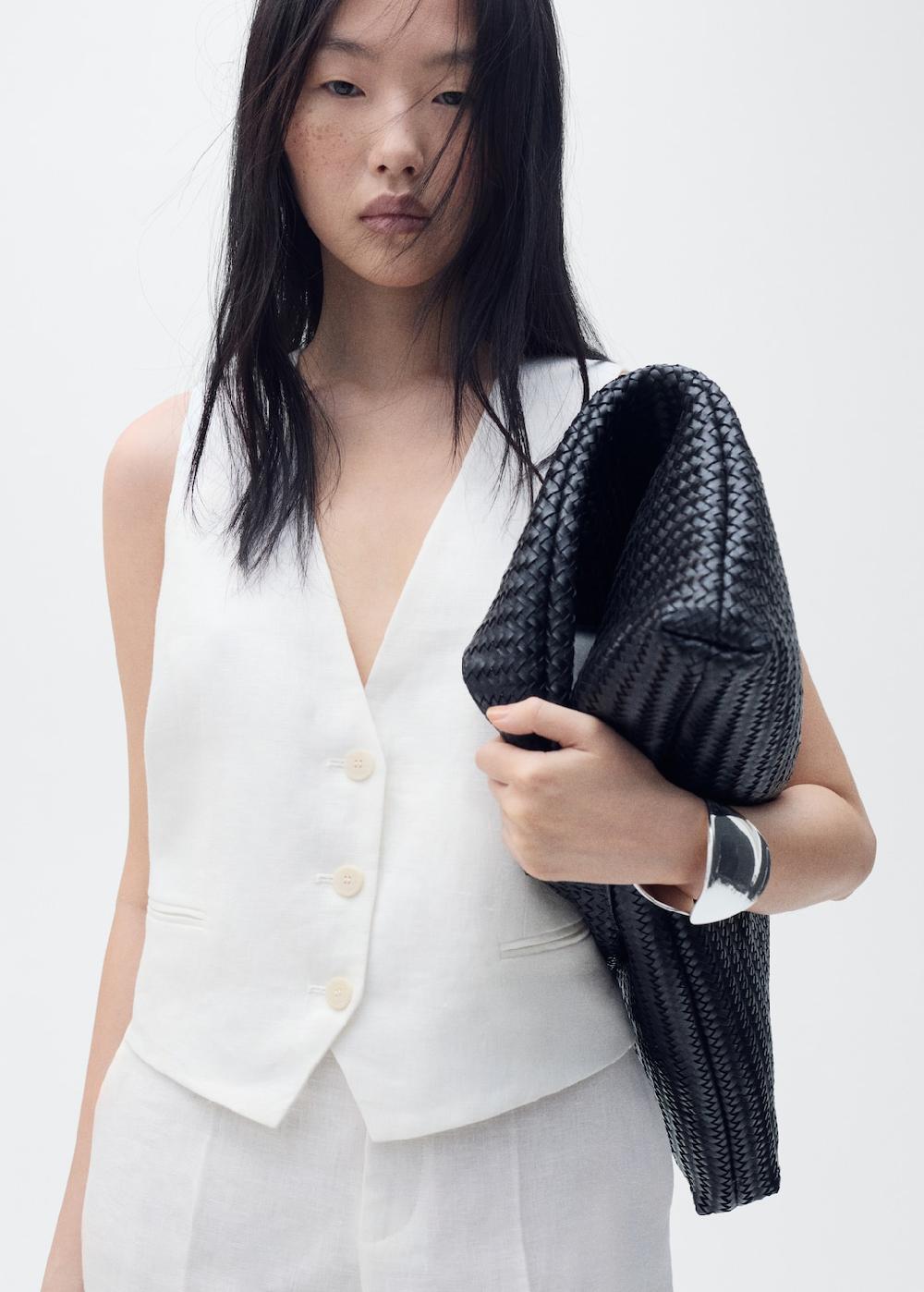 Mango Chaleco traje lino