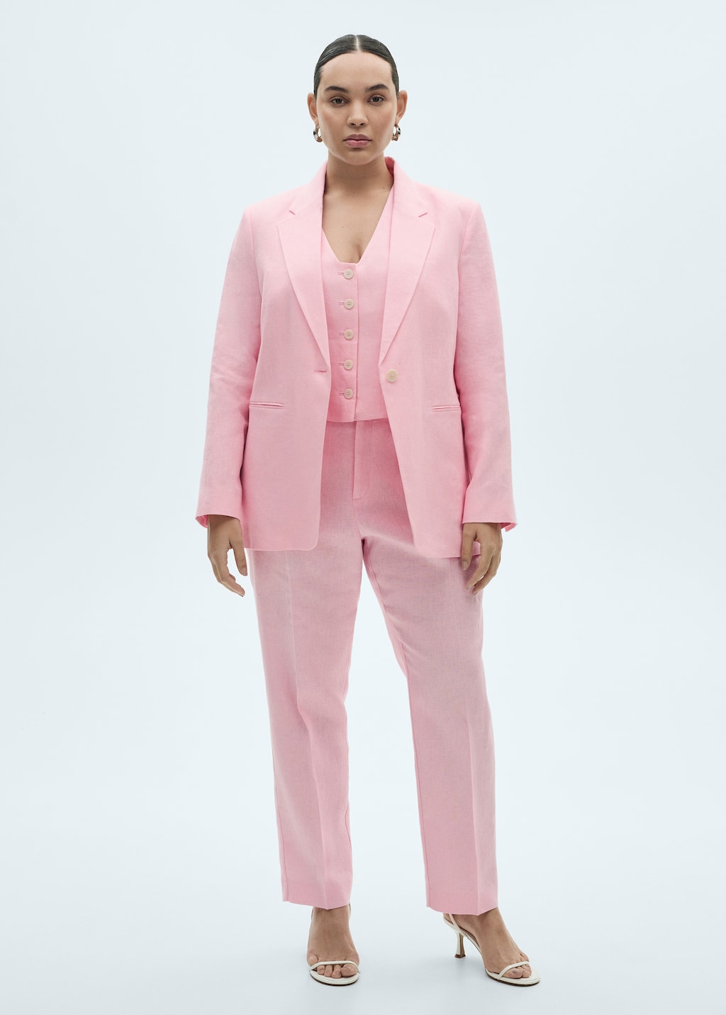 Mango Chaleco traje lino