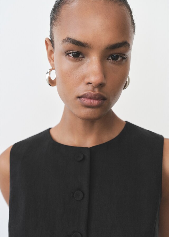 Mango Chaleco Traje Recto Lyocell