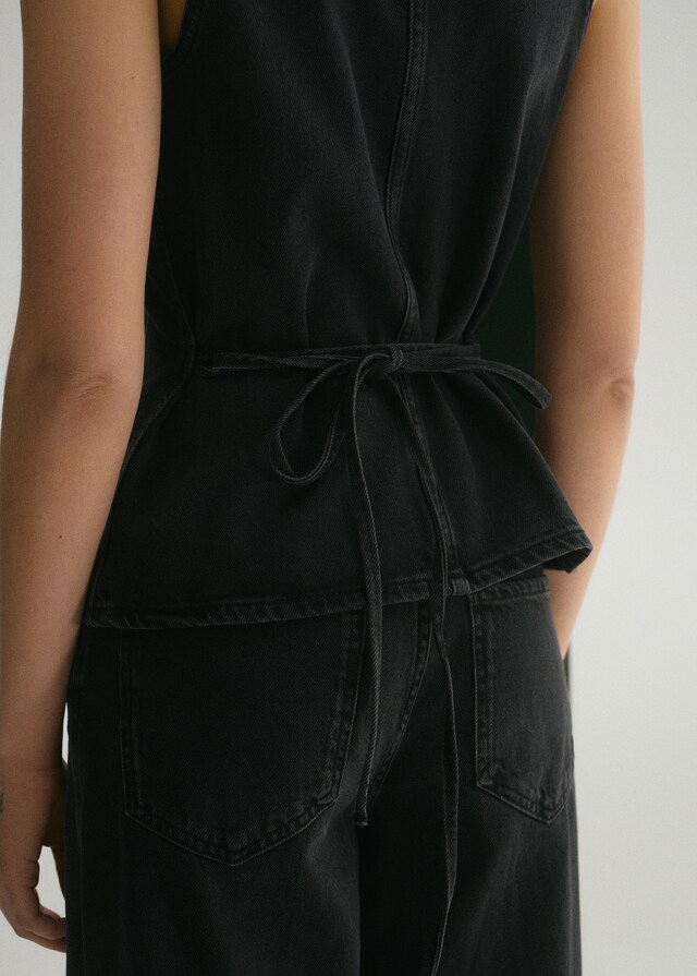 Mango Chaleco Vaquero Lazo