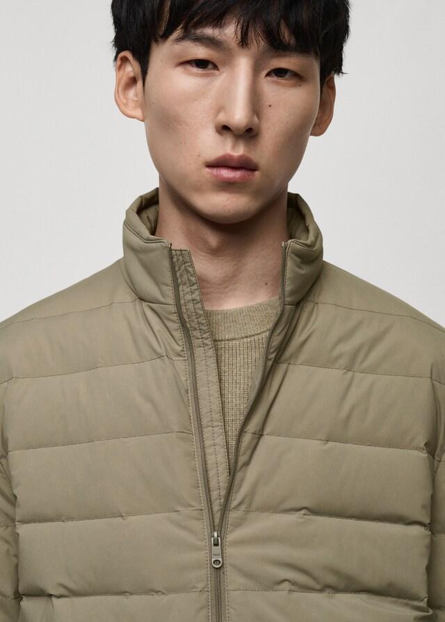 Mango Chaqueta Acolchada Relleno Plumón Y Plumas