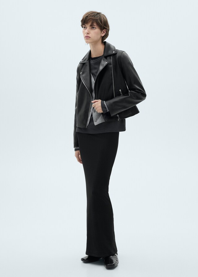 Mango Chaqueta Biker Efecto Piel