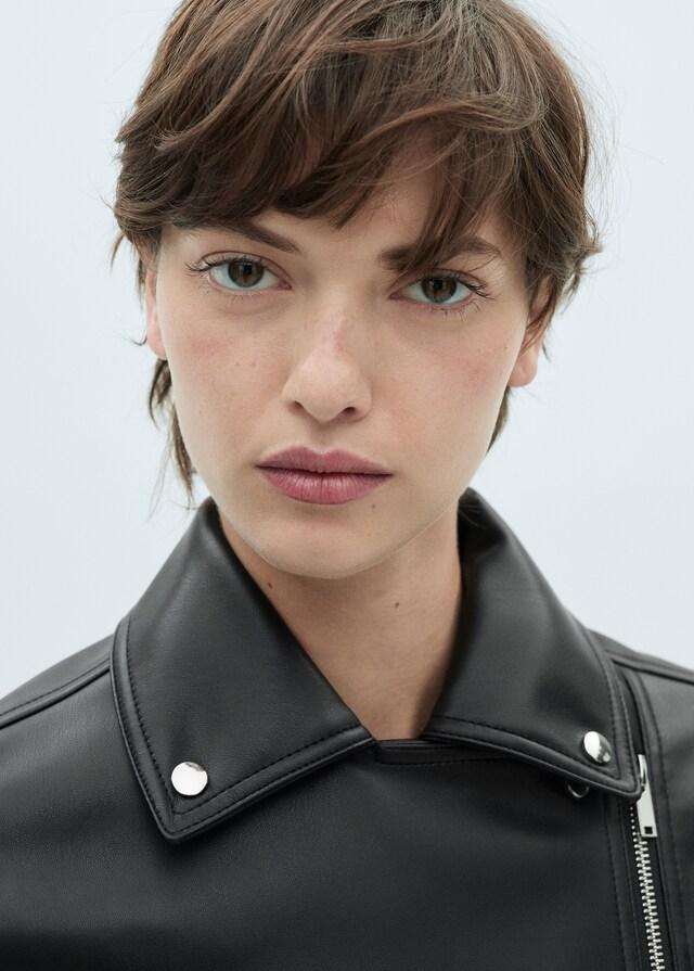 Mango Chaqueta Biker Efecto Piel