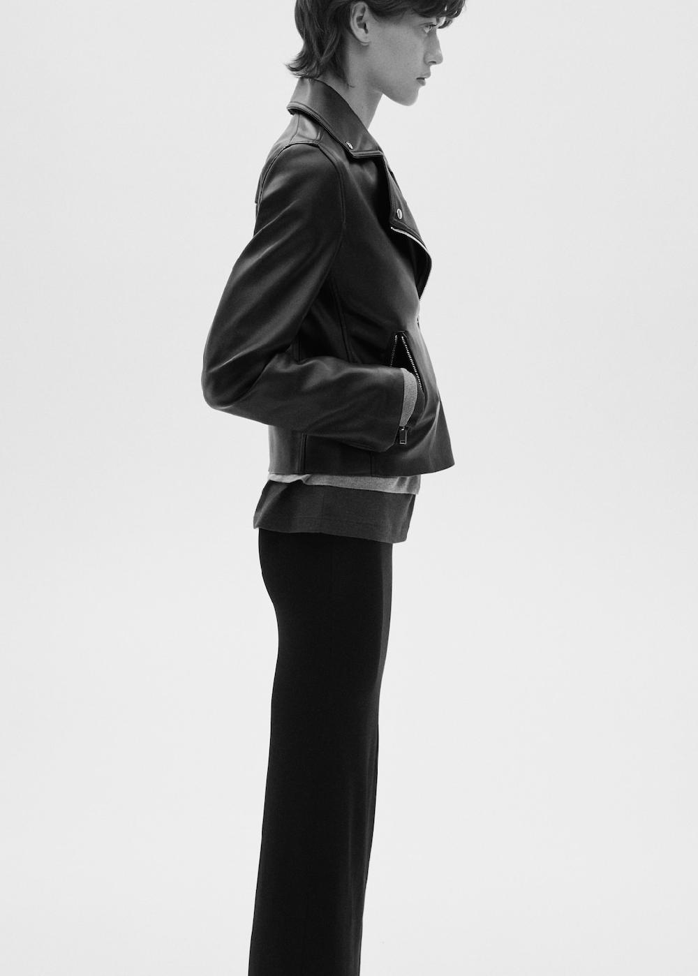 Mango Chaqueta biker efecto piel