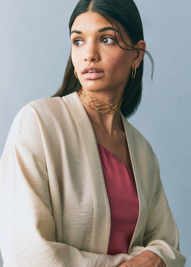 Mango Chaqueta Estilo Kimono