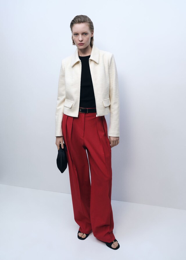 Mango Chaqueta Mezcla Algodón Solapas