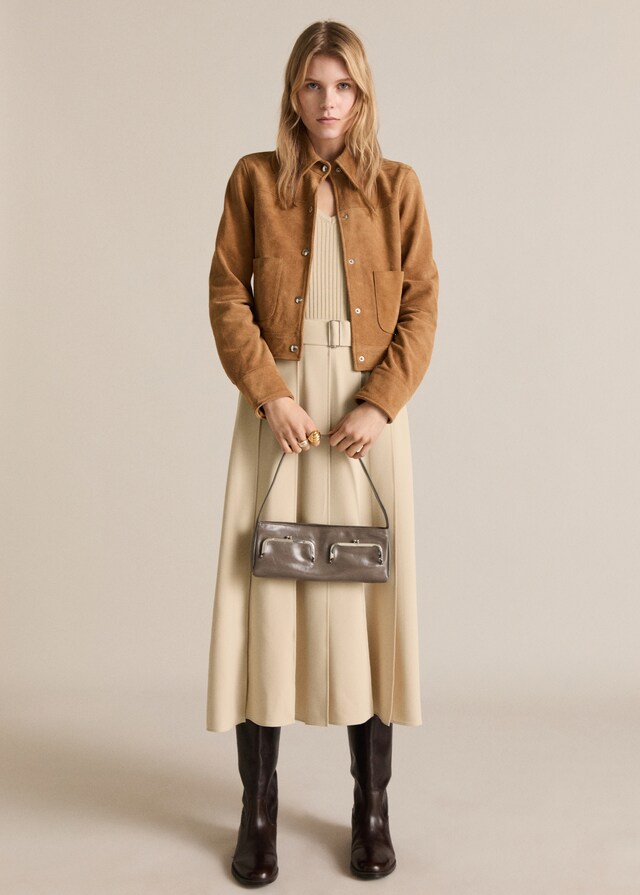 Mango Chaqueta Piel Ante