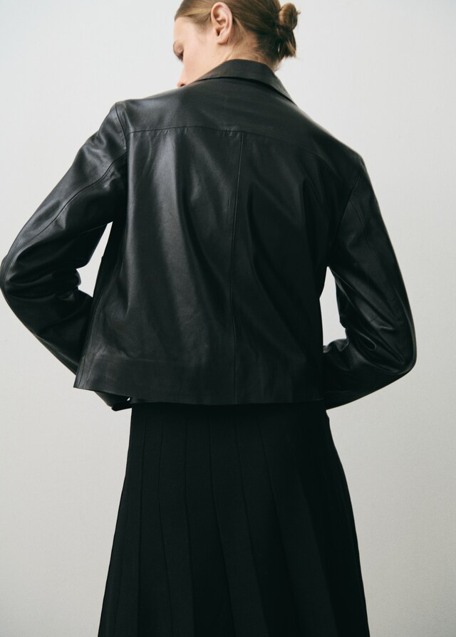 Mango Chaqueta Piel Botones