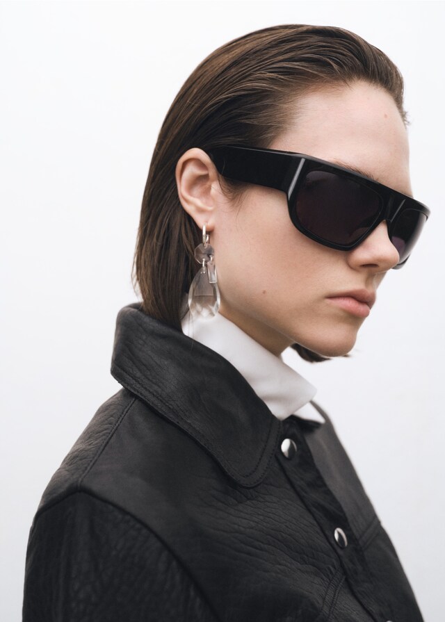 Mango Chaqueta Piel Solapas