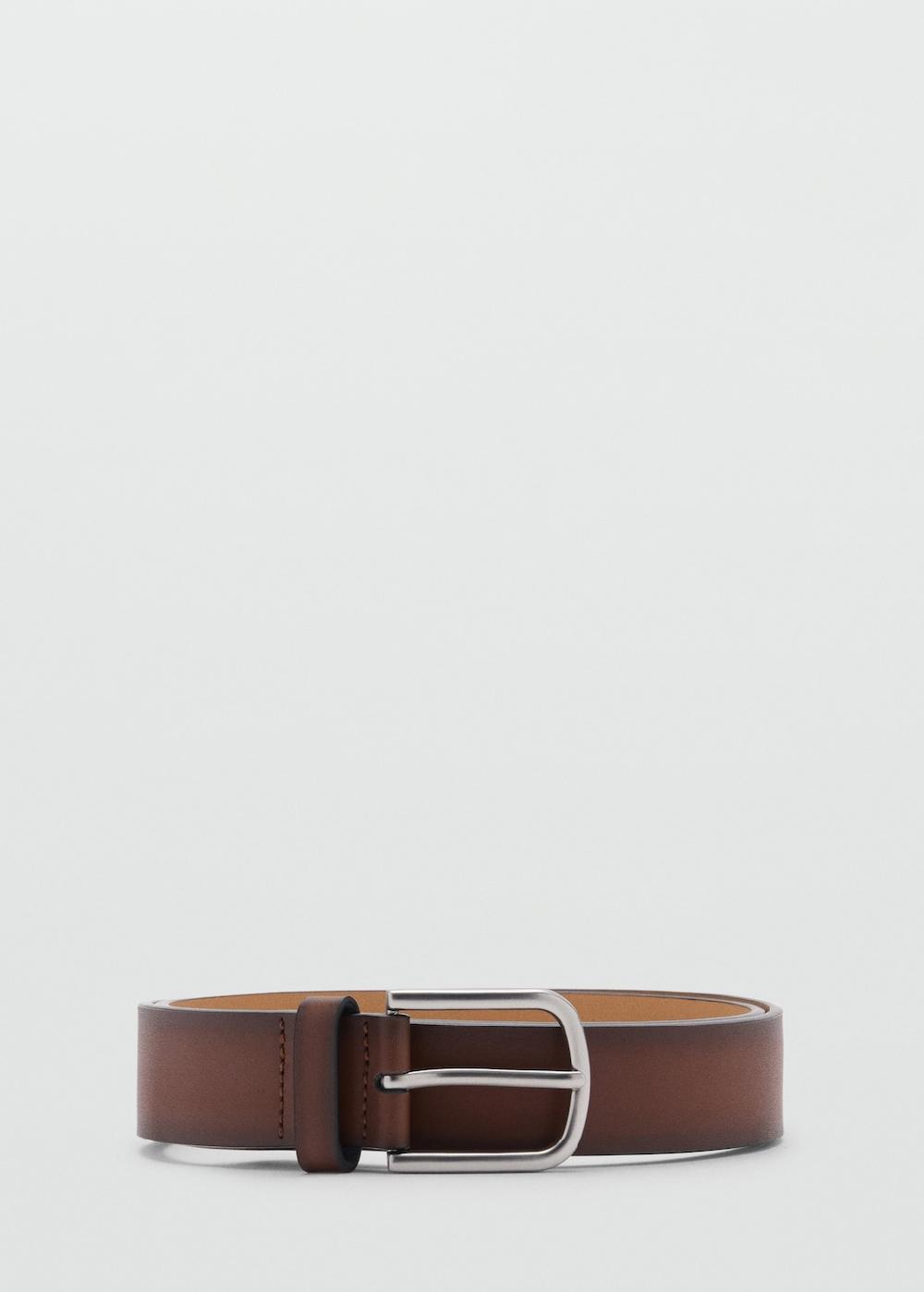 Mango Cinturón piel degradado