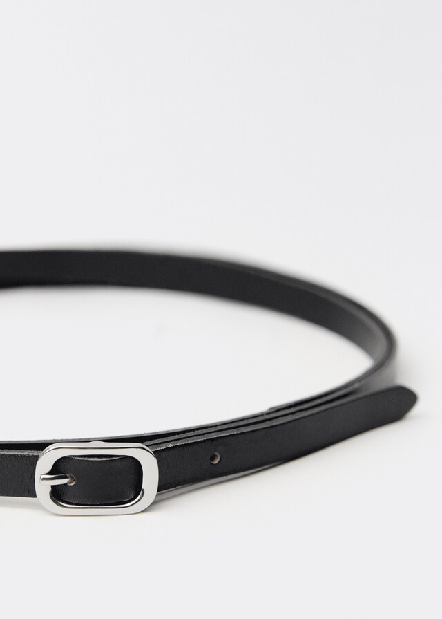 Mango Cinturón Piel Hebilla Ovalada