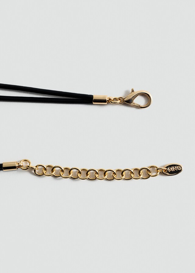 Mango Collar Cordón Pieza Metálica