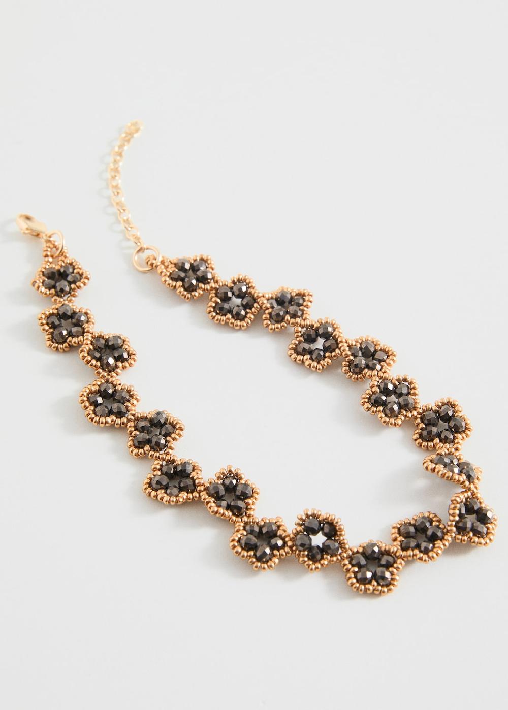 Mango Collar cristales flor