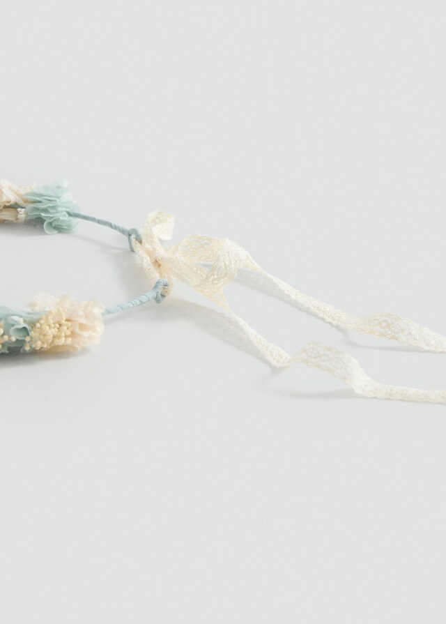 Mango Diadema Flores Cierre Lazo