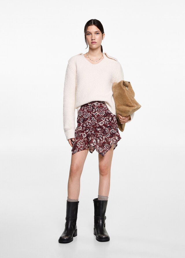 Mango Falda Asimétrica Estampada