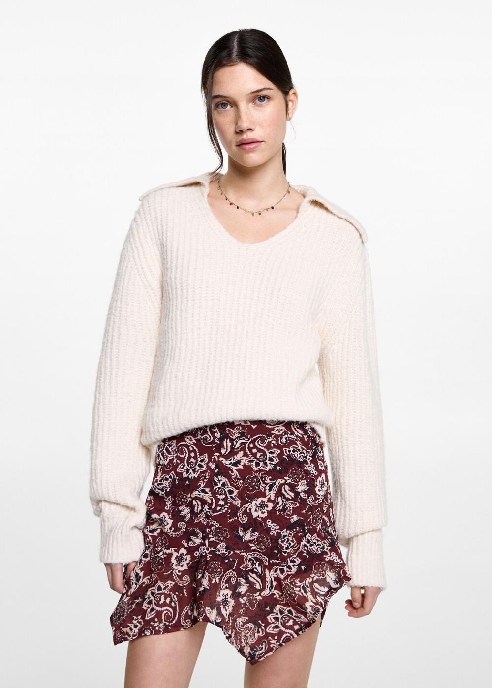 Mango Falda asimétrica estampada