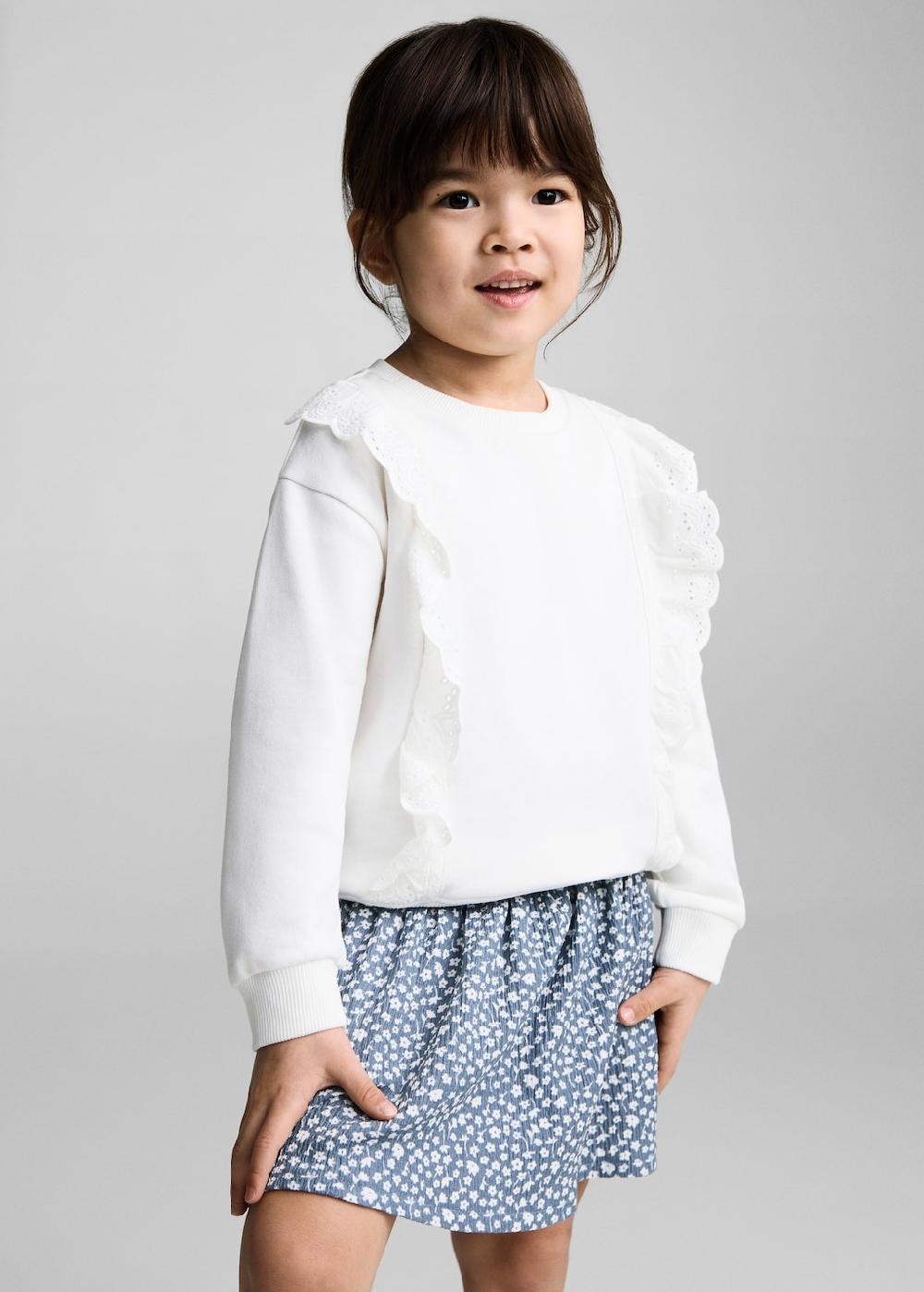 Mango Falda corta frunces