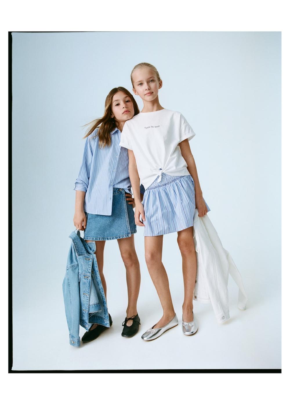 Mango Falda corta frunces