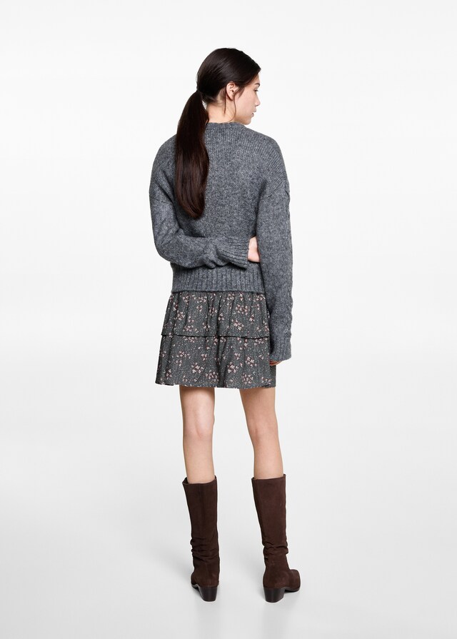 Mango Falda Estampada Volantes