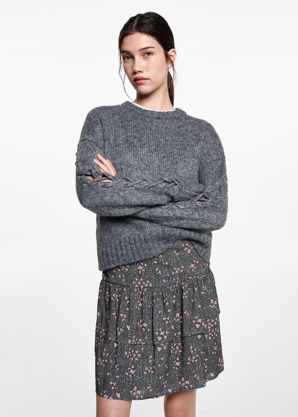 Mango Falda estampada volantes