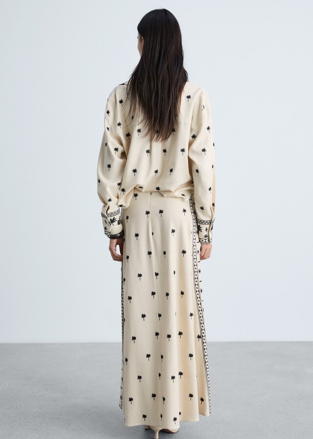 Mango Falda Evasé Bordada