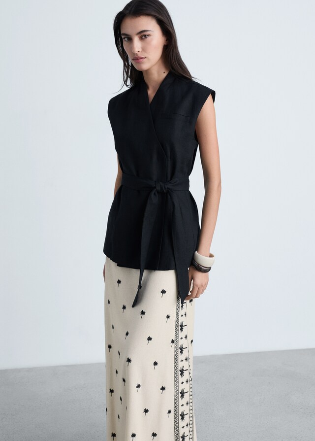 Mango Falda Evasé Bordada