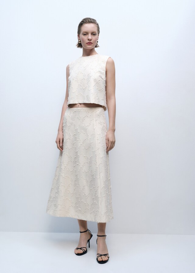 Mango Falda Evasé Textura