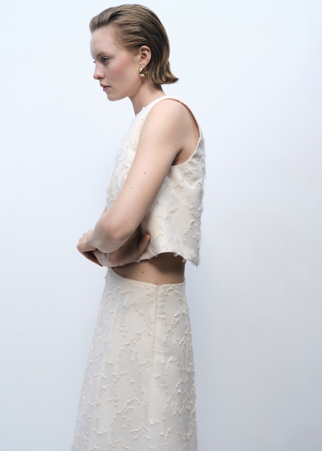 Mango Falda Evasé Textura