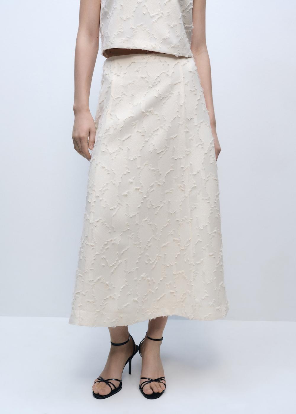 Mango Falda evasé textura