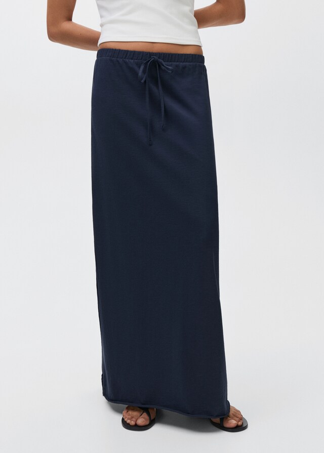 Mango Falda Larga Algodón