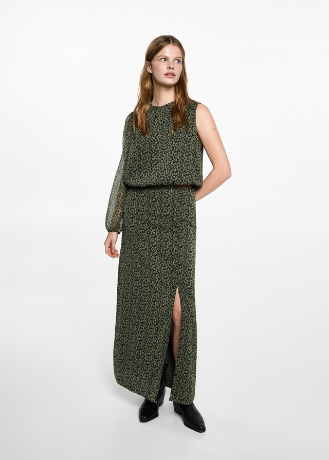 Mango Falda Larga Estampada