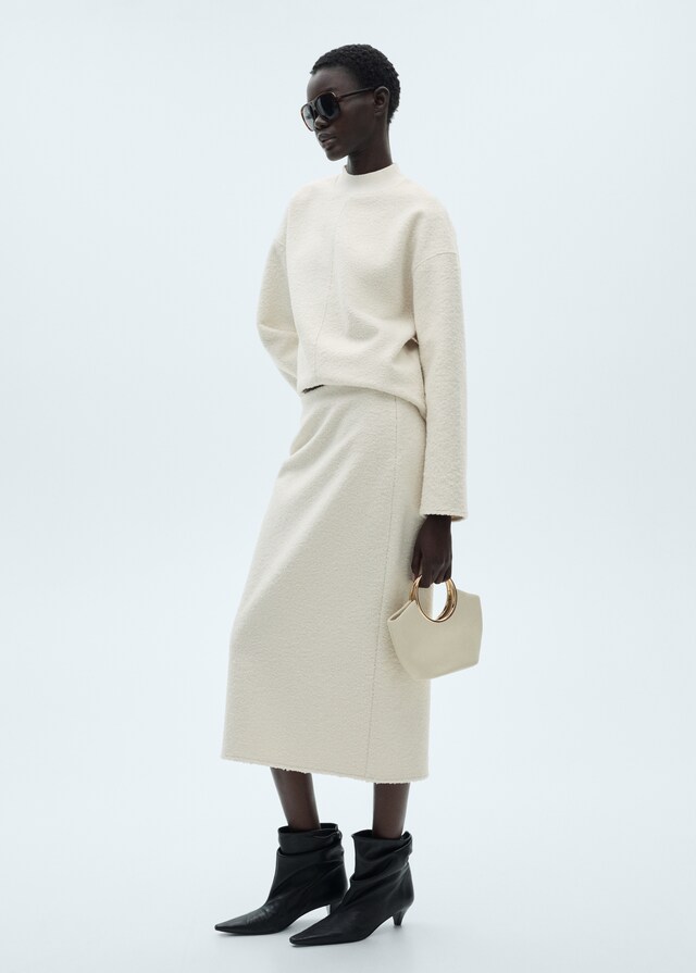 Mango Falda Midi Bouclé