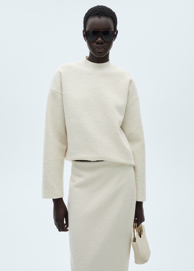 Mango Falda Midi Bouclé