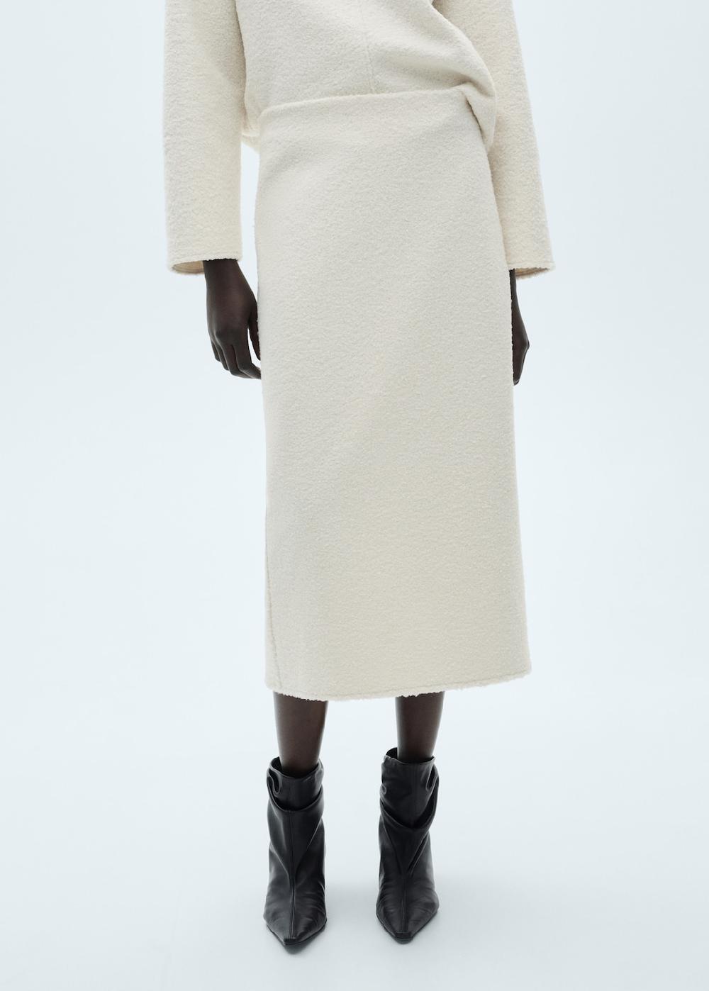 Mango Falda midi bouclé