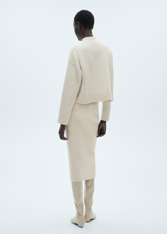 Mango Falda Midi Punto Cremallera