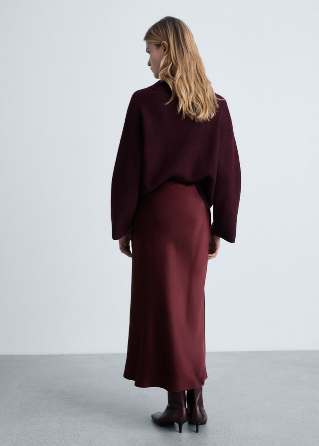 Mango Falda Midi Satinada