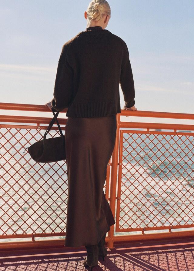 Mango Falda Midi Satinada