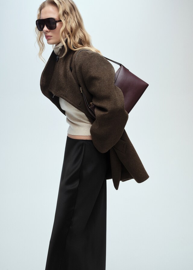 Mango Falda Midi Satinada